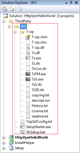 7-ZIP files added to solution